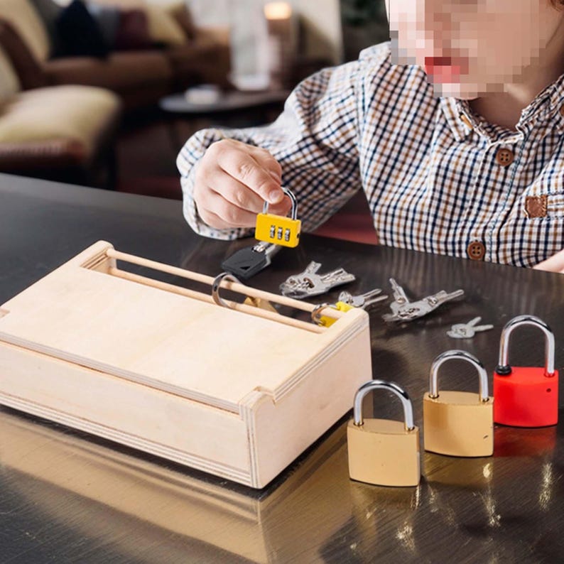 Shell & Joke Shop Wooden Padlock Training Board with Keys & Locks