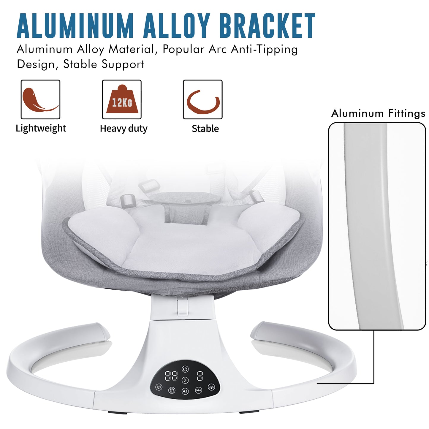 Electric Baby Swing with Bluetooth, Music, Remote – Infant Cradle
