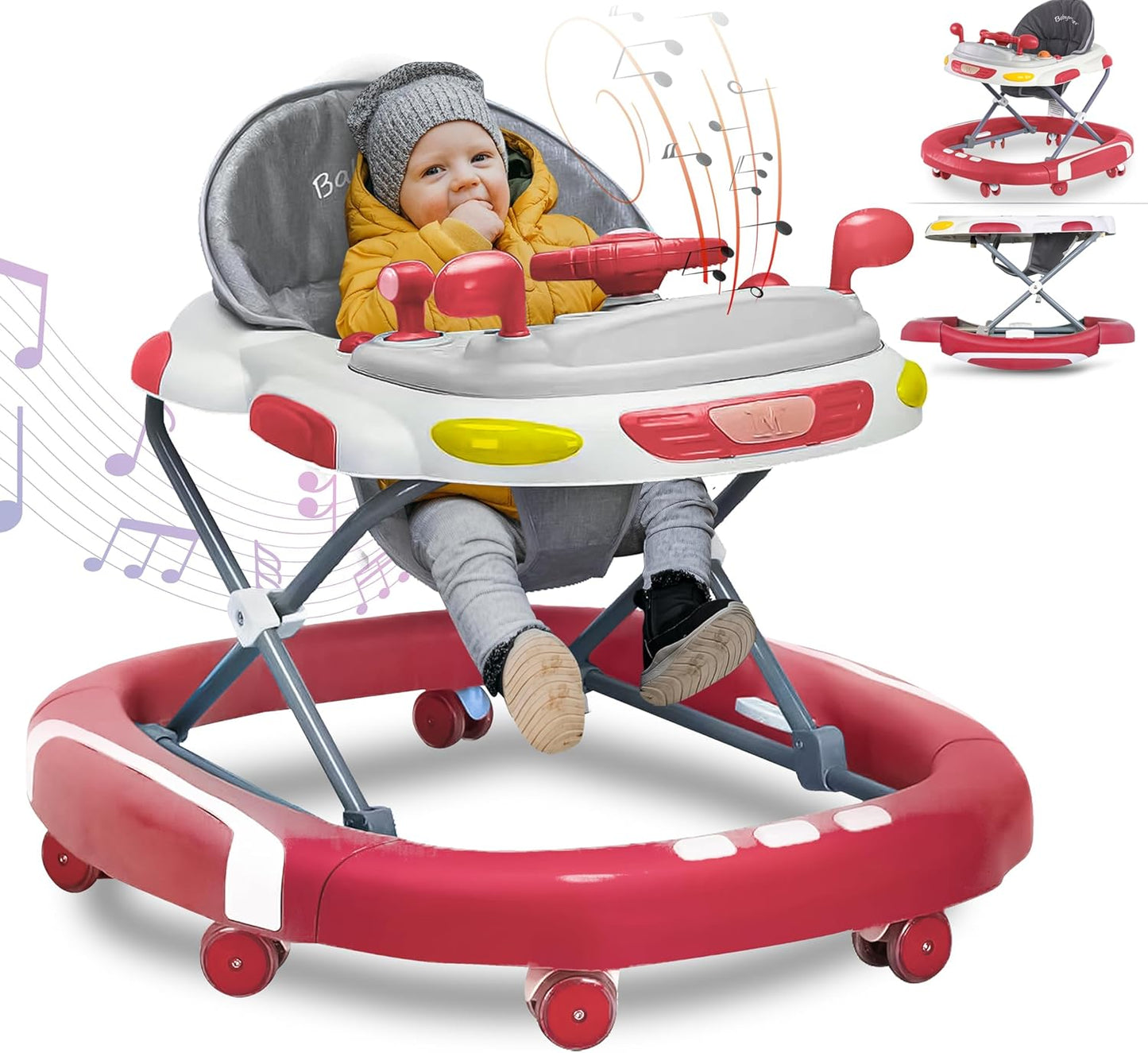 Baby Walker & Rocker Bouncer with Music Activity Tray