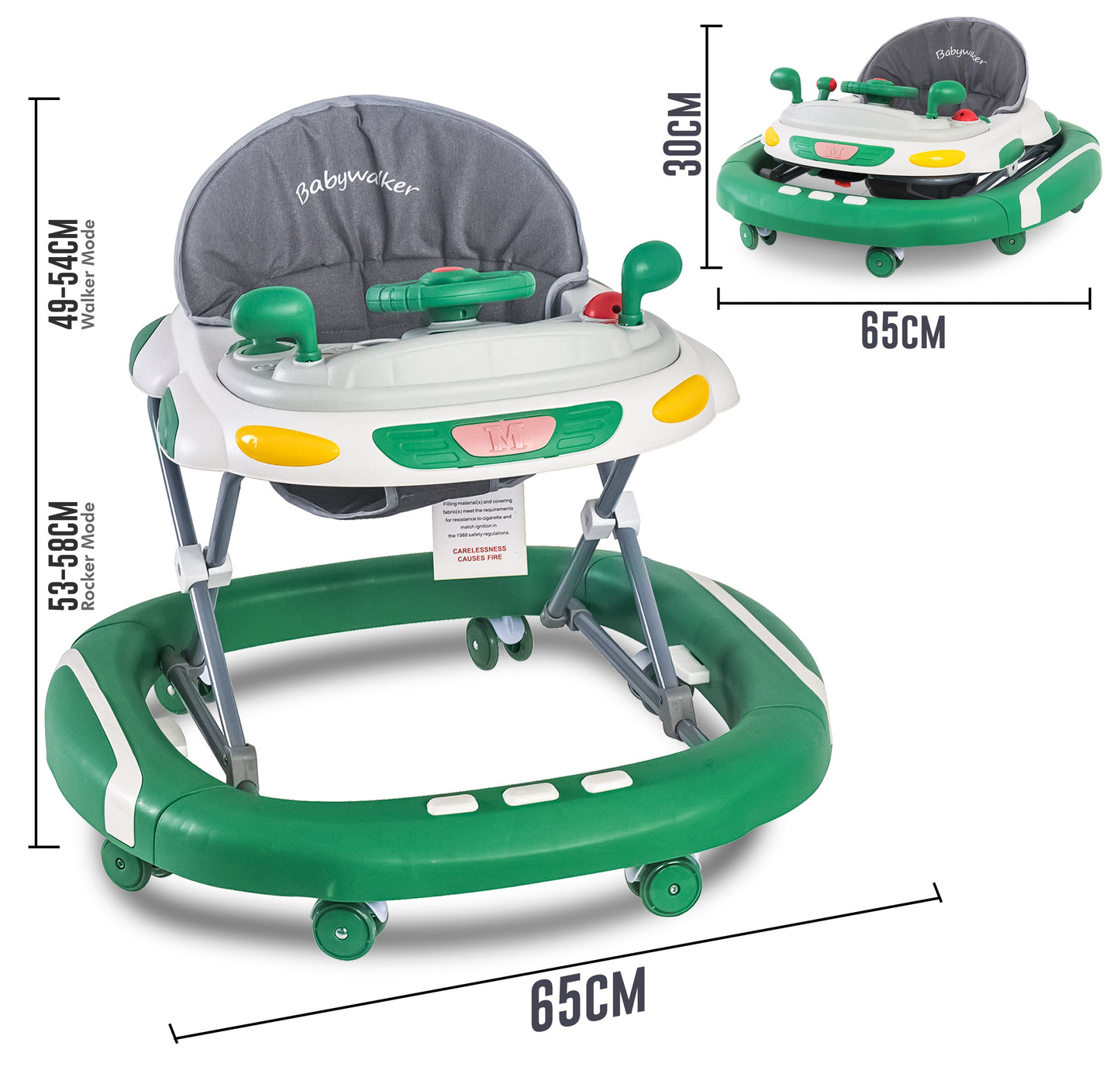 Baby Walker & Rocker Bouncer with Music Activity Tray